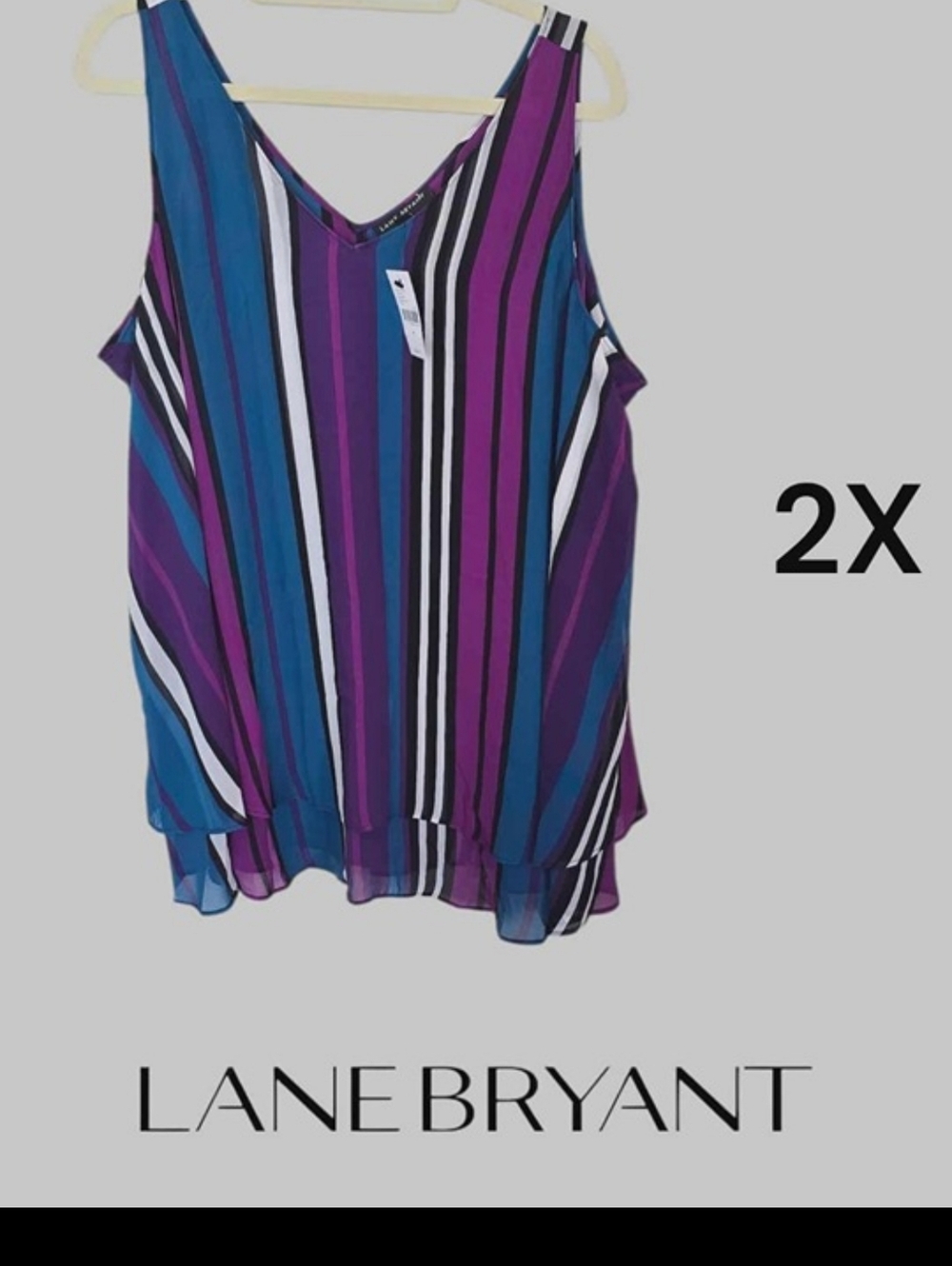 Lane Bryant Striped Cami Sleeveless Summer Top Womens Plus 22 L NEW